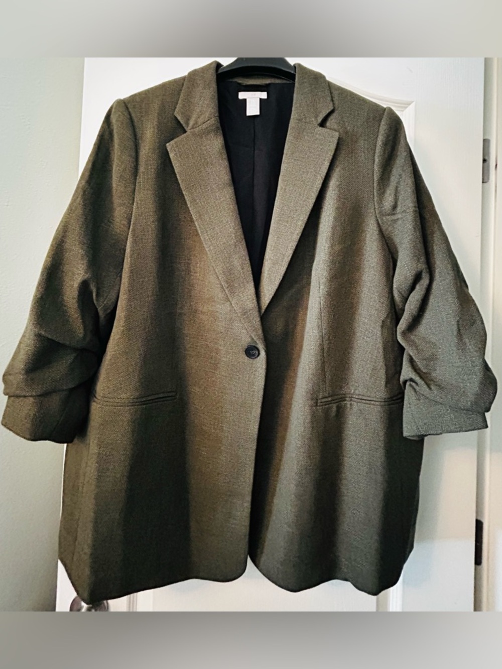 H&M Olive Green Single-Button Blazer